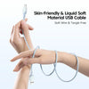KUULAA KL-X58 2.4A USB to 8 Pin Liquid Silicone MFI Data Cable, Length:2m(Light Blue)