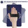 For Xiaomi Redmi Pad Pro 12.1 Rotatable Holder Silicone Hybrid PC Tablet Case with Shoulder Strap(Navy Blue)