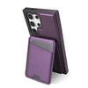 For Samsung Galaxy S22 Ultra 5G Skin Feel Detachable Card Bag Magsafe Phone Case(Purple)