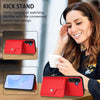 For Samsung Galaxy M16 5G / F16 5G Button Card Bag RFID Anti-theft Phone Case(Red)