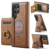 For Samsung Galaxy S23 Ultra 5G DG.MING K1 MagSafe Detachable Wallet RFID Back Cover Phone Case(Brown)