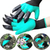 A Pair Latex Gloves with Claws ABS Plastic Gloves for Digging and Planting(Coffee)