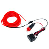 EL Cold Red Light Waterproof Flat Flexible Car Strip Light with Driver for Car Decoration, Length: 5m(Red)