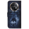For Realme 13+ Global Coloured Drawing Flip Leather Phone Case(Wolf and Dog)