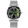 FNGEEN L001 Motorcycle Element Rotating Hub Metal Men Watch(White Net White Steel Green Surface)