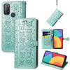 For Alcatel 1S 2021 Lovely Cat and Dog Embossing Pattern Horizontal Flip Leather Case , with Holder & Card Slots & Wallet & Cartoon Clasp & Lanyard(Green)