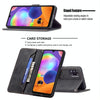 For Samsung Galaxy A31 Magnetic Clasp RFID Blocking Anti-Theft Leather Case with Holder & Card Slots & Wallet(Black)