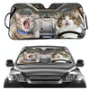 70x138cm Printed Car Sun Protection Heat Insulation Sunshade(Cat)