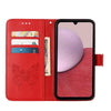 For Samsung Galaxy A24 4G Embossed Butterfly Leather Phone Case(Red)