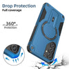 For Samsung Galaxy A25 5G Armor MagSafe Holder PC Hybrid TPU Phone Case(Dark Blue)