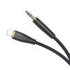 Borofone BL23 3.5mm to 8 Pin Refinado AUX Audio Cable, Length:1m(Gray)