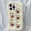 For iPhone 15 Pro Bear Plush Silicone Phone Case(Beige)