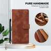 For Redmi Note 12 Pro 5G Global Lace Floral Embossed Magnetic Buckle PU Phone Case With Wrist Strap(Brown)