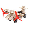 DIY Dual-engine Gliding Airplane Model Children Technology Small Crafts Wooden Puzzle Electrical Toy