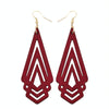 1 Pair Natural Wooden Earrings Geometic Hollow Triangle Personality Simple Fashion Jewelry For Woman, Metal Color:White