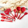 2pcs Non-stick High Temperature Resistant Silicone Cookware, Style: Soup Spoon(Red)