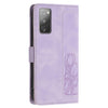 For Samsung Galaxy S20 FE Tulips Embossed Leather Phone Case with Lanyard(Purple)