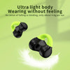 Business Binaural Digital Display Clip-On Bluetooth Earphone With Charging Compartment(Black+Green)