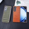 For Samsung Galaxy Z Fold6 5G Electroplated PC Crocodile Pattern Folding Phone Case(Red)