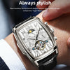 OLEVS 6675 Men Multifunctional Moon Phase Tourbillon Mechanical Watch(White + Silver)