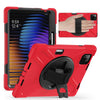 For Xiaomi Pad 7 / 7 Pro Rotatable Holder Silicone Hybrid PC Tablet Case with Shoulder Strap(Red)