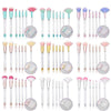 7-In-1  Crystal Makeup Brush Set With Empty Handle Cosmetics Sand Brushes(NO.5 Rose Gold+Yellow)