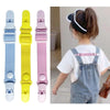 School Bag Shoulder Strap Clip Adjustable Elasticity Anti-Falling Clip For Children Overalls(Pink)