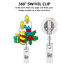 68cm Christmas Cartoon Pull Badge Reel Rotatable Certificate Buckle, Style: Wreath