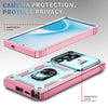 For Samsung Galaxy S25 Ultra 5G Sliding Camshield TPU Hybrid PC Phone Case with Holder(Pink+Green)