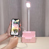 Student USB Charging Bedroom Touch LED Eye Protection Multifunctional Creative Desk Lamp, Style:Without Fan(Pink)