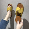 Summer Ladies Outdoor Flat Slippers, Size: 39(Yellow)