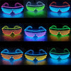 Fluorescence Dance Show Luminescent Glasses LED Two Colors Shutter EL Flashing Glasses(Blue)