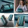 For Samsung Galaxy S25+ 5G CaseMe C36 Card Slots Zipper Wallet RFID Anti-theft Leather Phone Case(Blue)