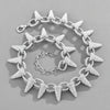 NL110 Spiked Thorns Studded With Diamonds Hip-Hop Cuban Necklace, Size: 45cm (Silver)