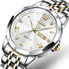 OLEVS 9931 Men Luminous Waterproof Quartz Watch(White + Gold)