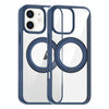 For iPhone 11 High Transparency 360 Degree Rotating Holder MagSafe Phone Case(Dark Blue)