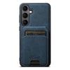 For Samsung Galaxy S25+ 5G Suteni H16 Litchi Texture Leather Detachable Wallet Back Phone Case(Blue)