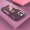 For iPhone 11 Pro Max Magnetic Holder Phone Case (Purple Red + Rose Gold)