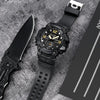 SKMEI 1965 Stainless Steel Buckle PU Strap Waterproof Electronic Watch(Black)