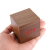 Wood Clock Desk Table LED Digital Display Alarm Clock with Time & Date & Temperature Display(Brown)