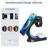 T17 3-in-1 RGB Atmosphere Light MagSafe Phone Watch Earphone Wireless Charger, Color: Black no Plug