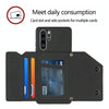 For Huawei P30 Pro Skin Feel PU + TPU + PC Back Cover Shockproof Case with Card Slots & Holder & Photo Frame(Black)