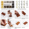 180pcs Copper Leather Hollow Cap Double-Sided Rivet Set With Punching Pliers