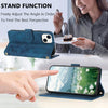 For iPhone 13 mini Tulips Embossed Leather Phone Case with Lanyard(Blue)