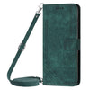 For Samsung Galaxy F16 5G / M16 5G Skin Feel Stripe Pattern Leather Phone Case with Long Lanyard(Green)