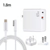 PD-65W USB-C / Type-C + QC3. 0 USB Laptop Charging Adapter + 1.8m USB-C / Type-C to MagSafe 1 / L Head Data Cable, AU Plug / US Plug(White)