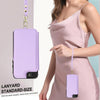 For iPhone SE 2022 / 2020 / 8 Double Flap Zipper RFID Leather Phone Case with Short Lanyard(Light Purple)