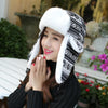 Autumn and Winter Women Snowflake Pattern Thick Warm Ear Protected Cap Flight Hats(Black)
