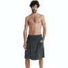Adjustable Sticky Beach Towel Shower Room Men Wearable Bathrobe with Pockets, Size: XL(Black)