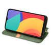 For Alcatel 1S 2021 Cubic Grid Pressed Horizontal Flip Magnetic PU Leather Case with Holder & Card Slots & Wallet(Green)